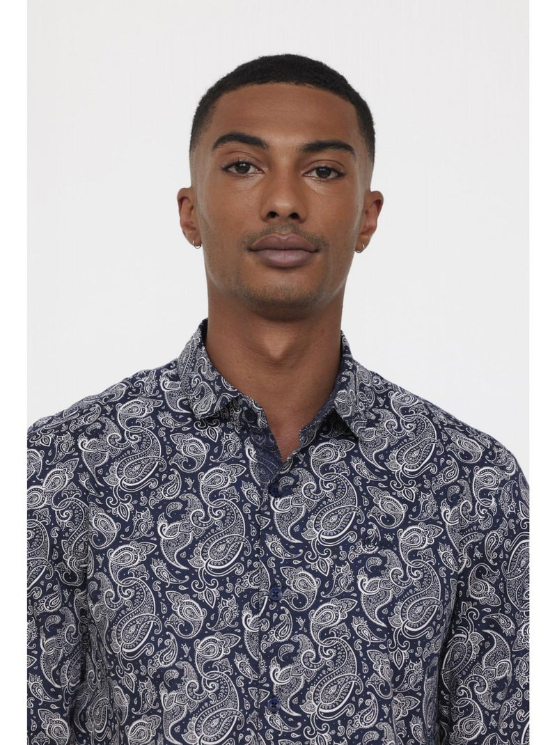 Lee Cooper - Chemise manches longues coton regular DAMIR Bleu marine - Kiabi