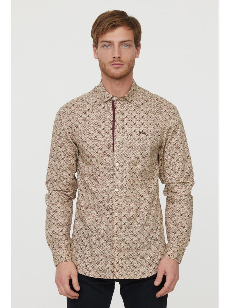 Lee Cooper - Chemise manches longues coton regular DAYNA Beige - Kiabi