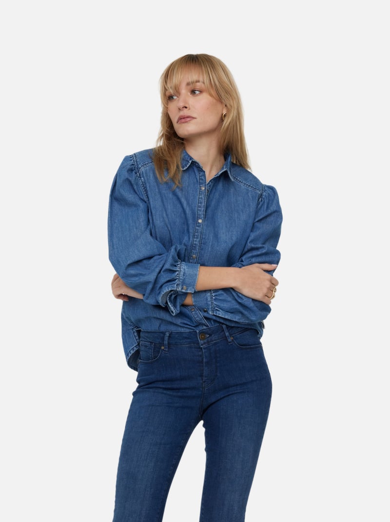 Lee Cooper - Chemise manches longues coton regular DAZENA Bleu - Kiabi