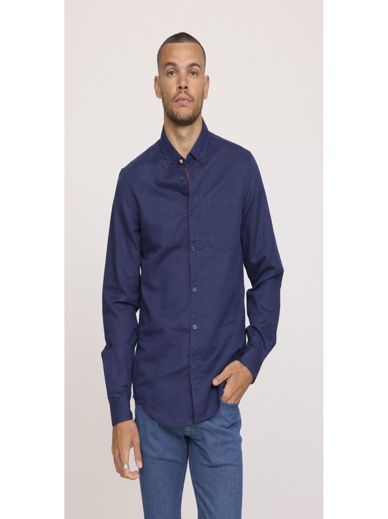 Lee Cooper - Chemise manches longues coton regular DOLINO Bleu marine - Kiabi