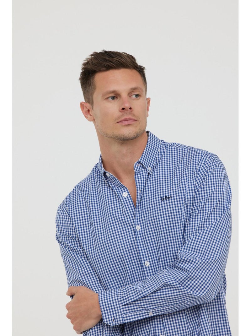 Lee Cooper - Chemise manches longues coton regular DOMINICO Bleu marine - Kiabi