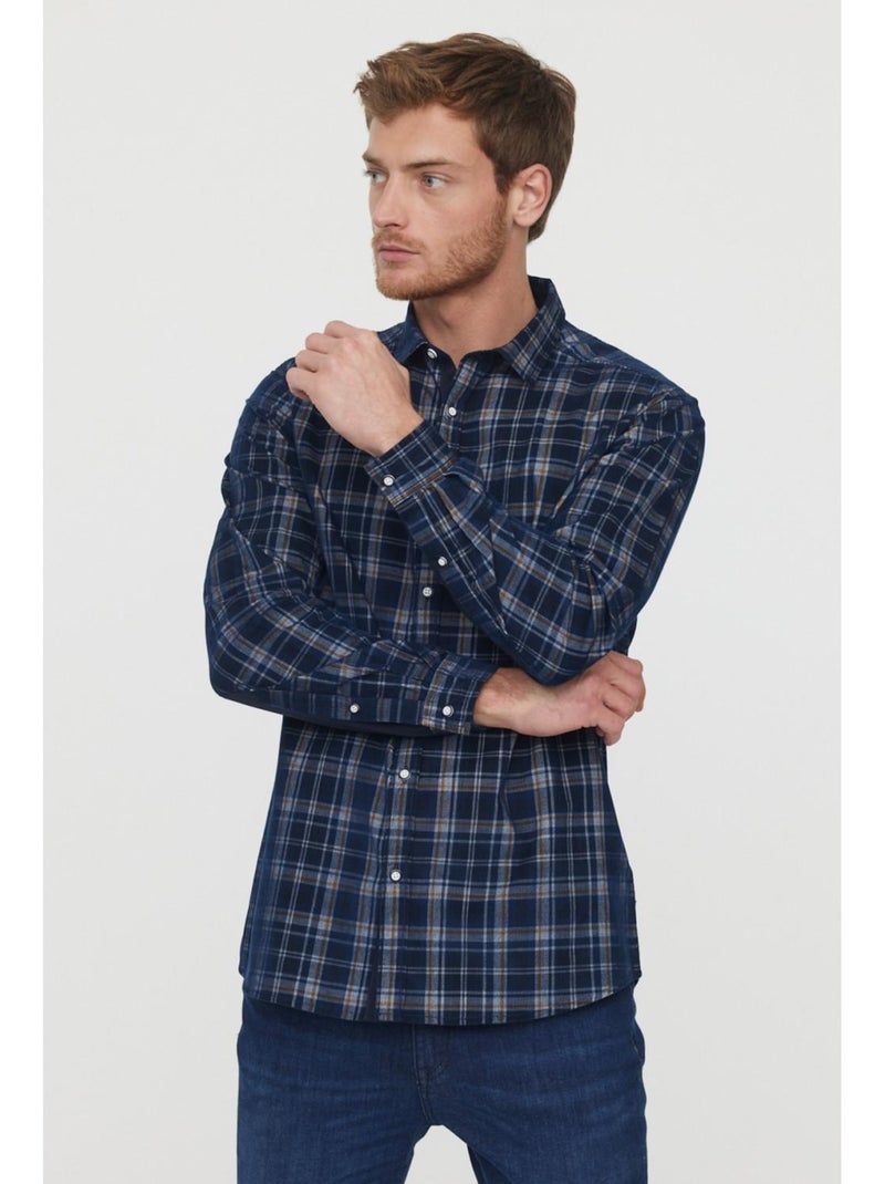 Lee Cooper - Chemise manches longues coton regular DRATY Bleu marine - Kiabi