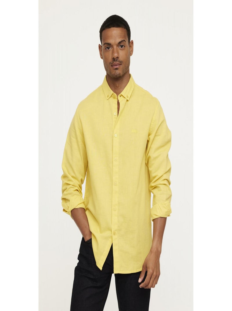 Lee Cooper - Chemise manches longues coton regular DUKO Jaune - Kiabi