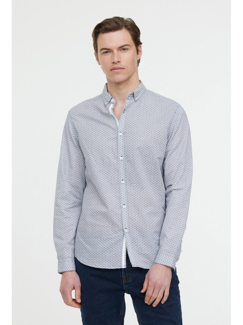 Lee Cooper - Chemise manches longues coton/lin regular DOLCE ML Bleu marine - Kiabi