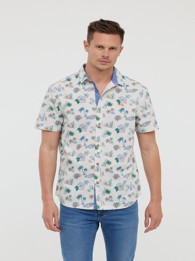 Lee Cooper - Chemises DIEGO MC Vanille Beige - Kiabi
