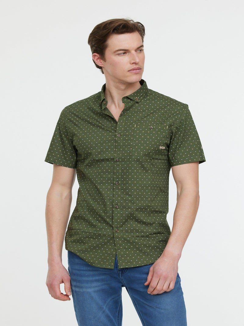 Lee Cooper - Chemises DIMIO MC Army Vert - Kiabi