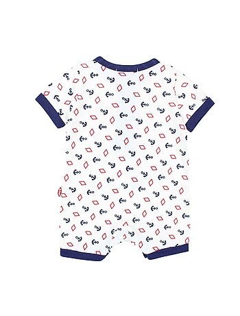 Lee Cooper - Combishort garçon été avce motif ancre et losange