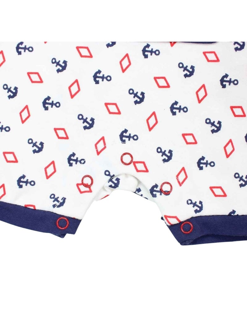 Lee Cooper - Combishort garçon été avce motif ancre et losange Blanc - Kiabi