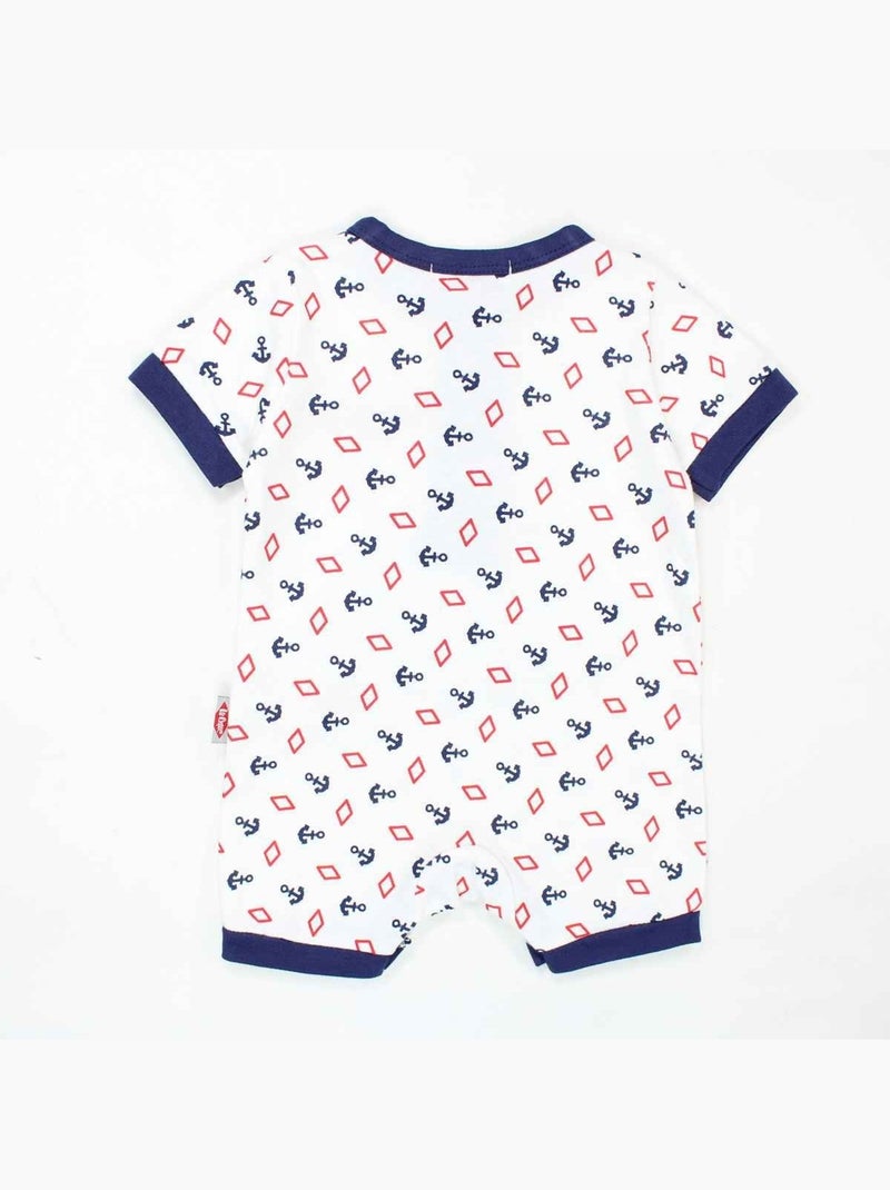 Lee Cooper - Combishort garçon été avce motif ancre et losange Blanc - Kiabi