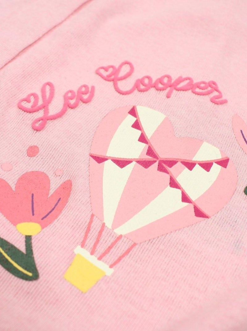 Lee Cooper - Combishort imprimé Lee Cooper en coton Rose - Kiabi