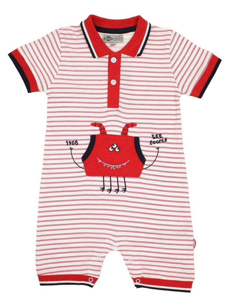 Lee Cooper - Combishort imprimé Lee Cooper en coton Rouge - Kiabi