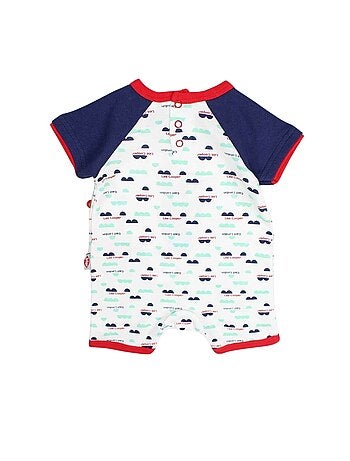 Lee cooper - combishort manches courtes imprimé à inscriptions, coupe droite et boutons pression
