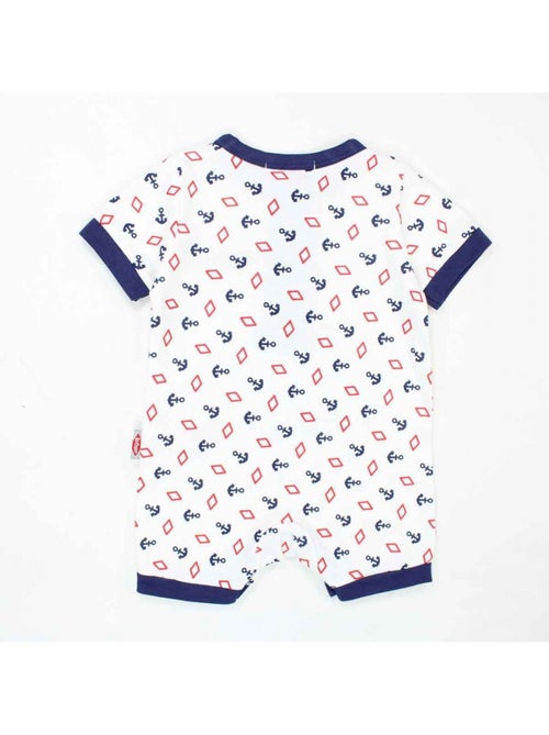 Lee cooper - combishort manches courtes imprimé ancres, coupe droite et boutons pression - Kiabi Lee cooper - combishort manches courtes imprimé ancres, coupe droite et boutons pression - Kiabi