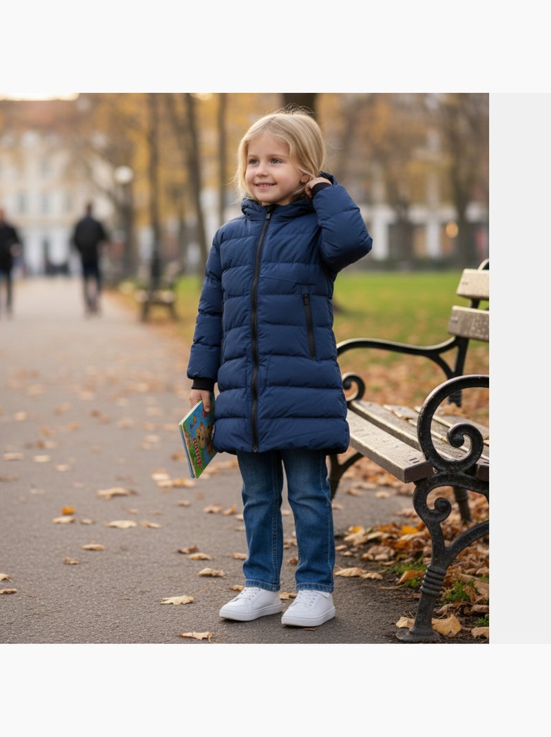 Lee cooper - doudoune longue fille Bleu marine - Kiabi