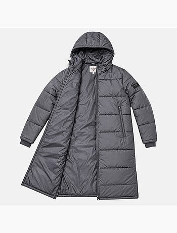 Lee cooper - doudoune longue zippée à capuche, poches zippées
