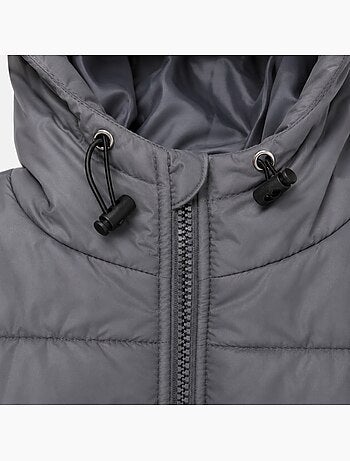 Lee cooper - doudoune longue zippée à capuche, poches zippées