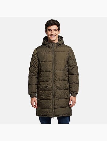 Lee cooper - doudoune longue zippée à capuche, poches zippées