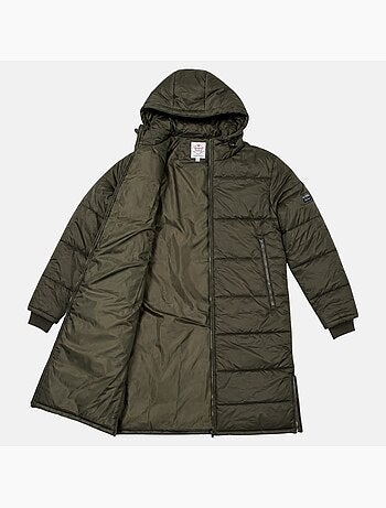 Lee cooper - doudoune longue zippée à capuche, poches zippées