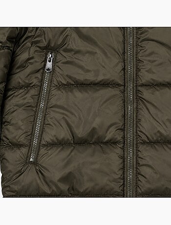 Lee cooper - doudoune longue zippée à capuche, poches zippées