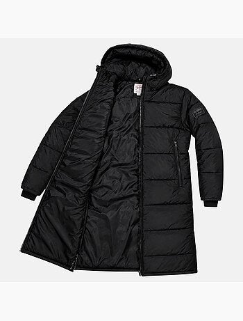 Lee cooper - doudoune longue zippée à capuche, poches zippées