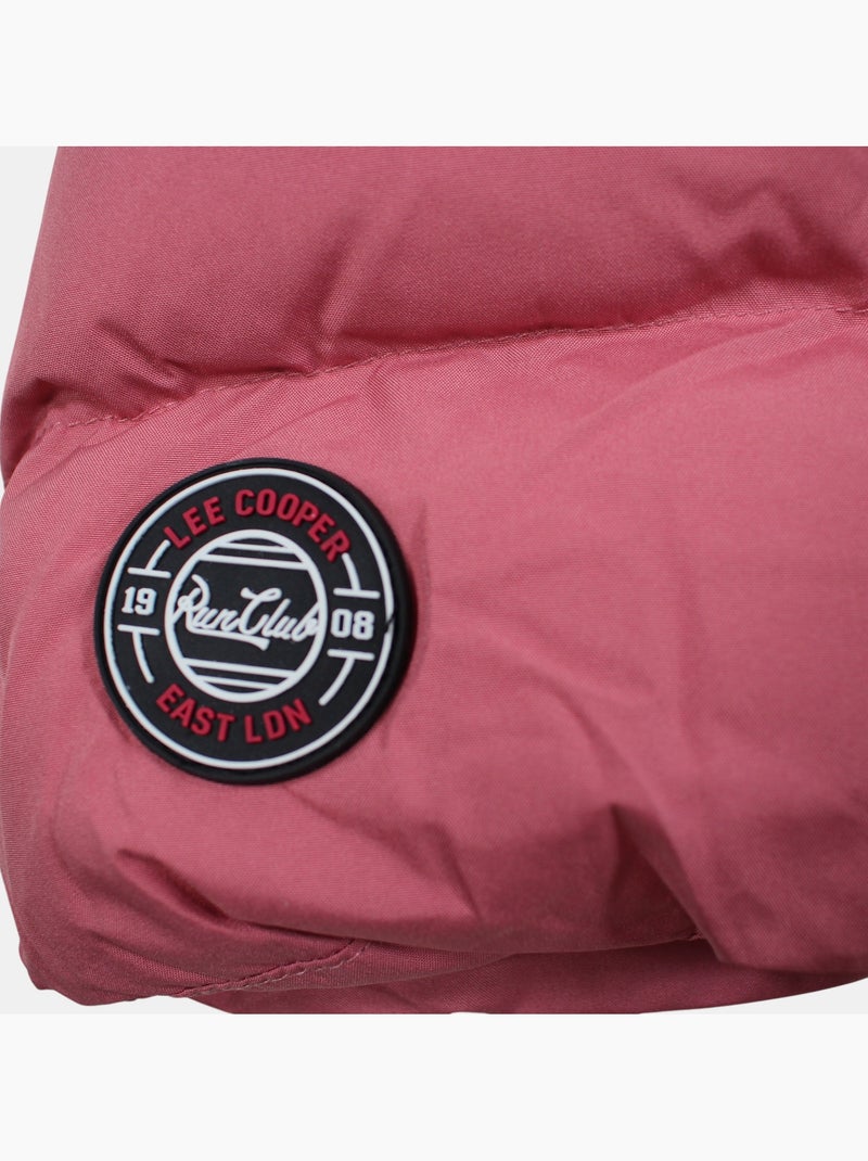 Lee cooper - doudoune longue zippée à capuche Rose - Kiabi