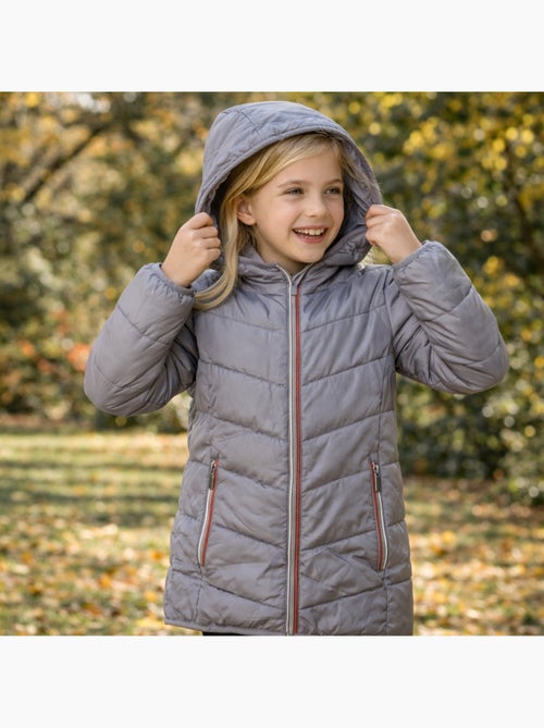 Lee cooper - doudoune matelassée zippée à capuche imprimée, coupe droite - Kiabi
