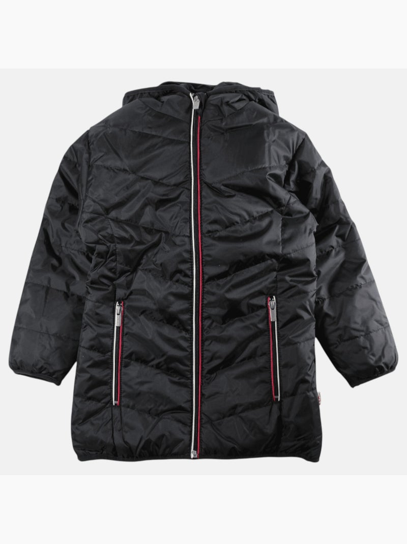 Lee cooper - doudoune matelassée zippée à capuche imprimée, coupe droite Noir - Kiabi
