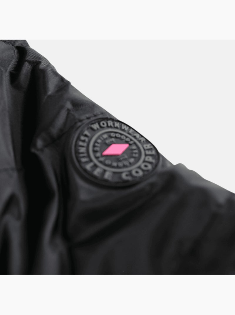 Lee cooper - doudoune matelassée zippée à capuche imprimée, coupe droite Noir - Kiabi