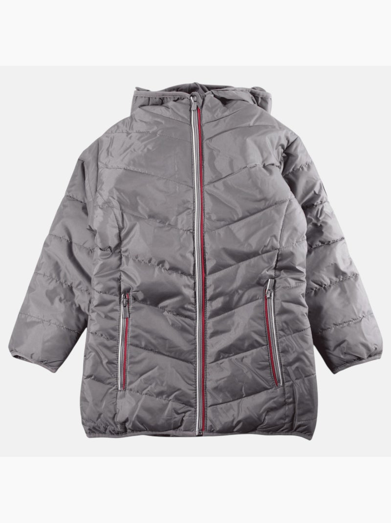Lee cooper - doudoune matelassée zippée à capuche imprimée Gris - Kiabi