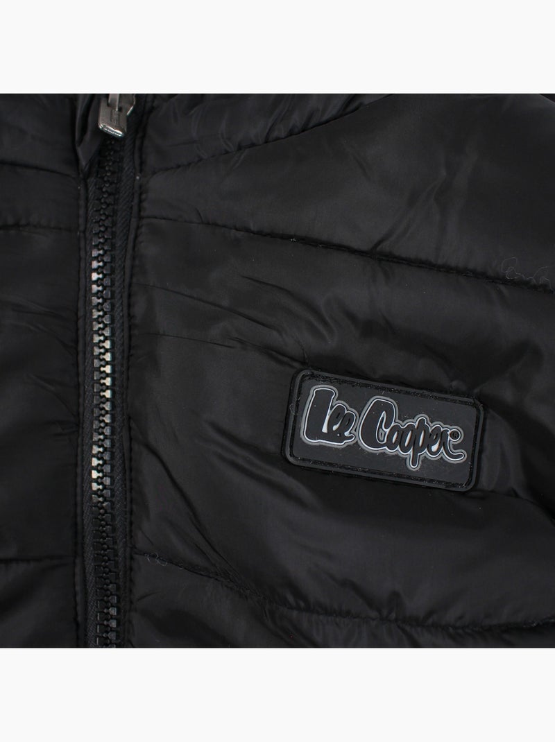 Lee cooper - doudoune matelassée zippée à capuche Noir - Kiabi