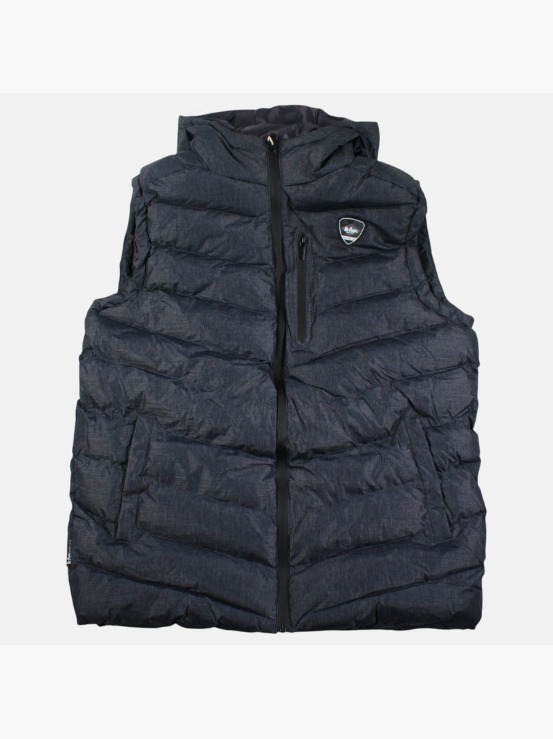 Lee cooper - doudoune sans manches à capuche, poches zippées gris anthracite - Kiabi