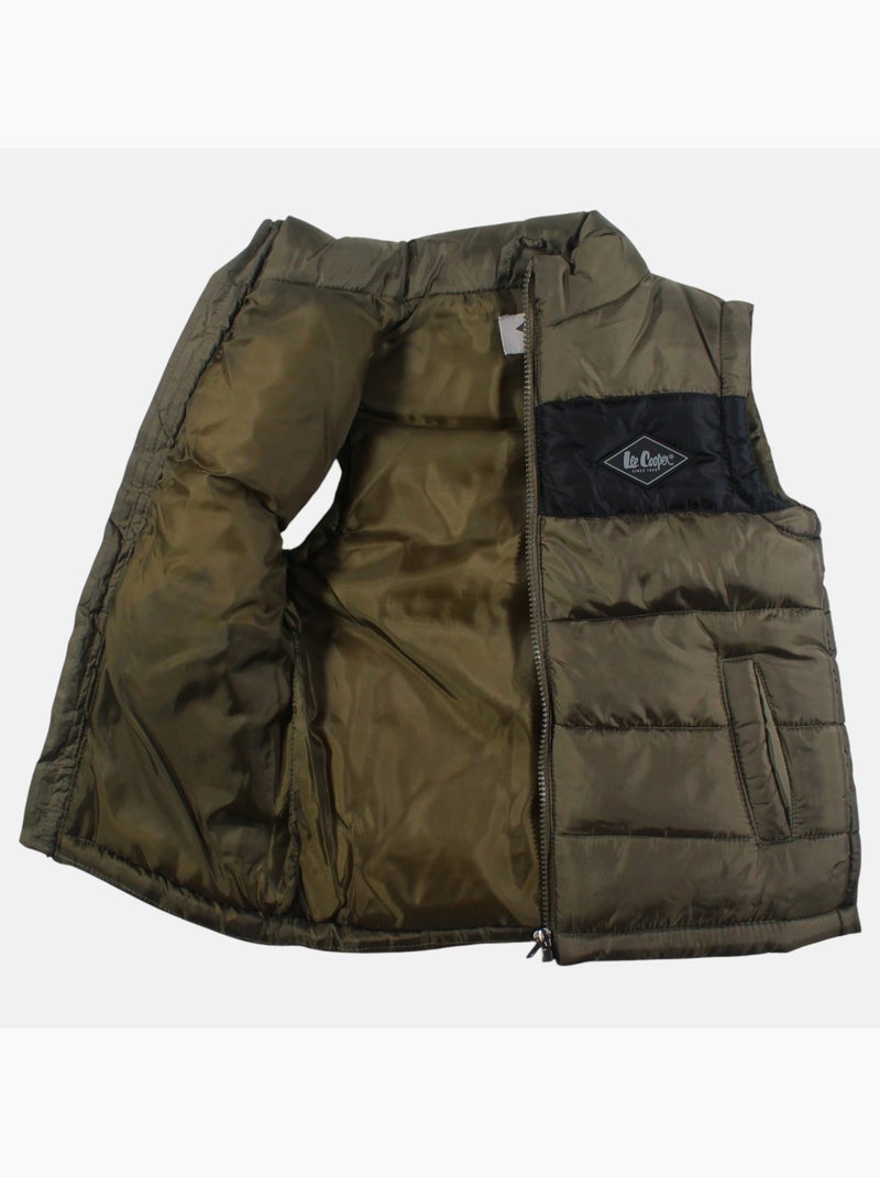 Lee Cooper - Doudoune  sans manches Garçon Kaki - Kiabi