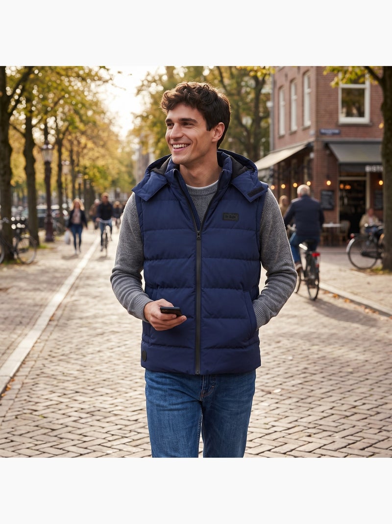 Lee cooper - doudoune sans manches homme avec capuche Bleu marine - Kiabi