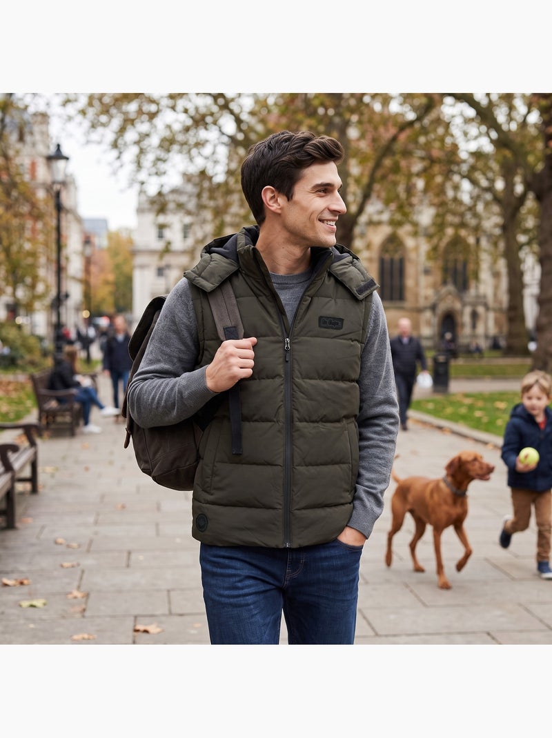Lee cooper - doudoune sans manches homme avec capuche Kaki - Kiabi