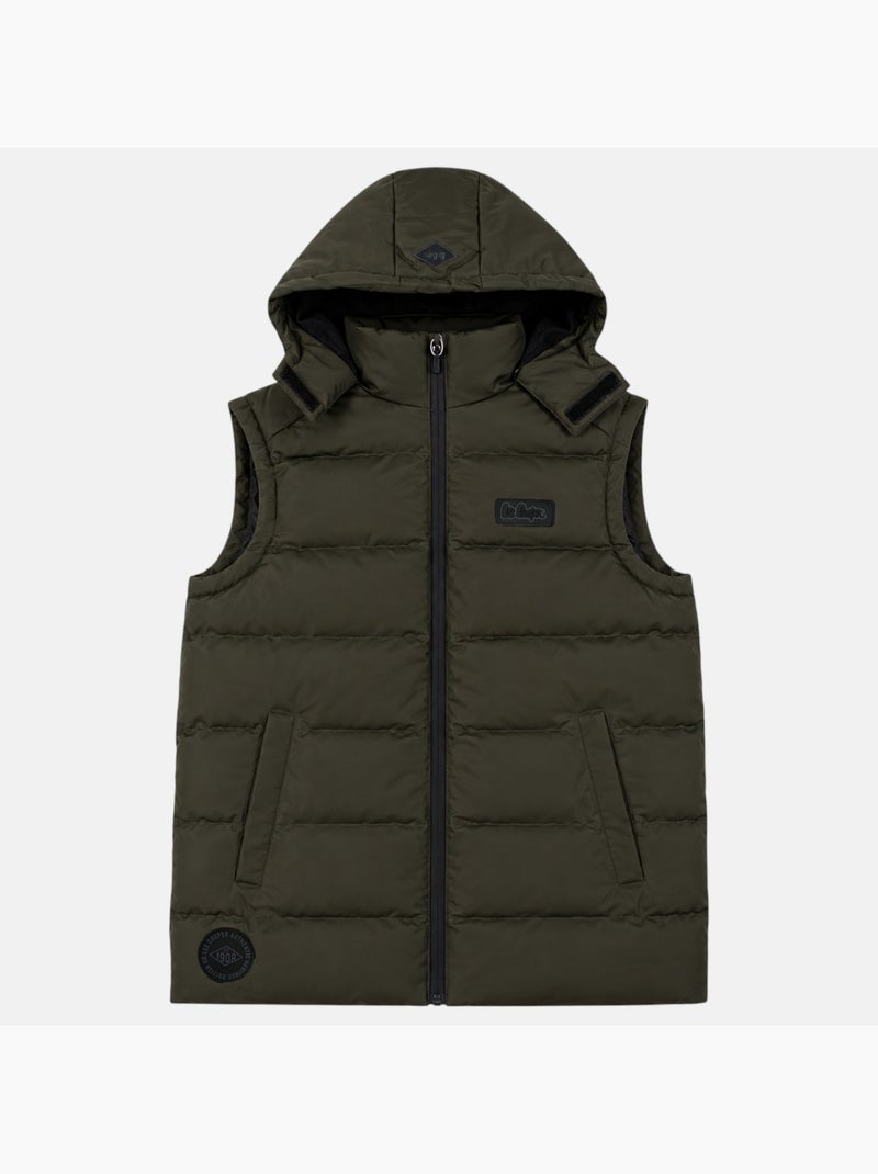 Lee cooper - doudoune sans manches homme avec capuche Kaki - Kiabi