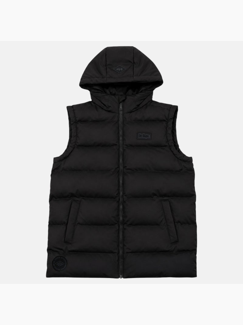 Lee cooper - doudoune sans manches zippée à capuche Noir - Kiabi