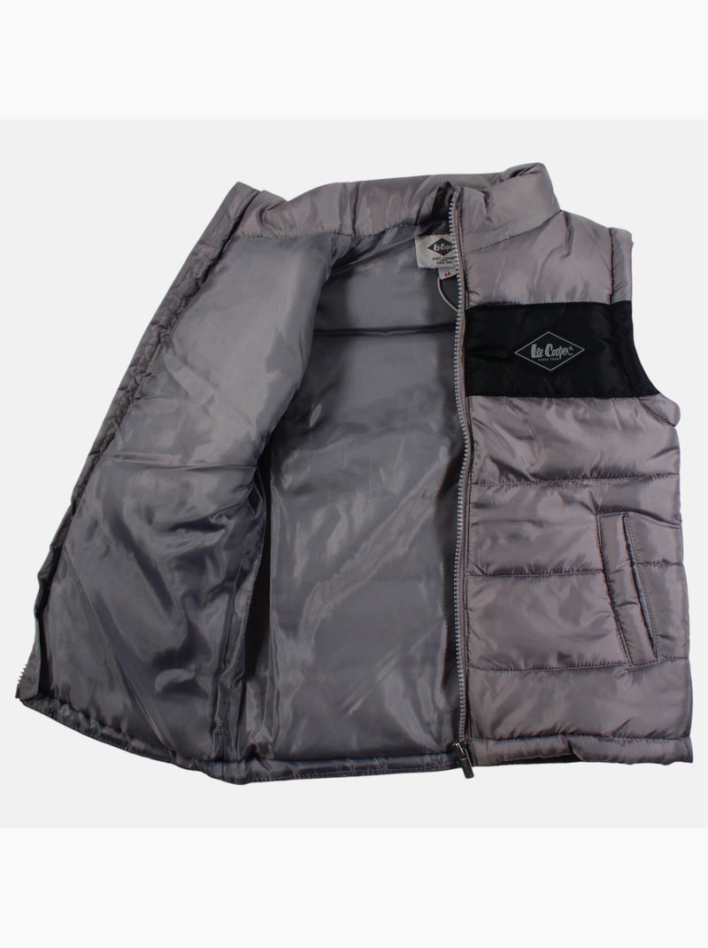 Lee cooper - doudoune sans manches zippée col montant Gris - Kiabi