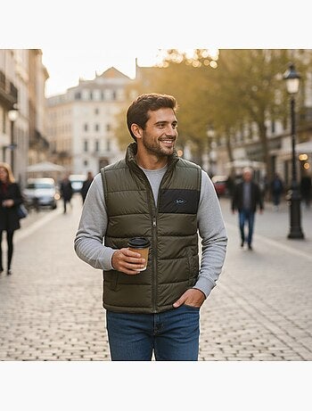 Lee cooper - doudoune sans manches zippée col montant