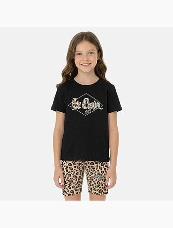 Lee Cooper - Ensemble 2 pièces T-shirt et short motif leopard fille