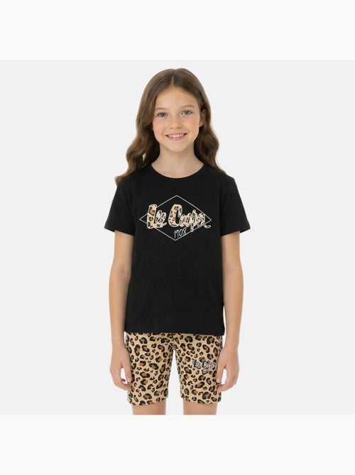 Lee Cooper - Ensemble 2 pièces T-shirt et short motif leopard fille - Kiabi