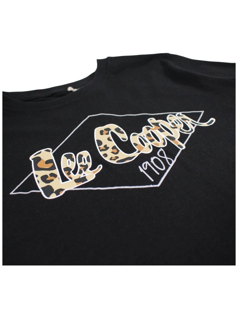 Lee Cooper - Ensemble 2 pièces T-shirt et short motif leopard fille Noir - Kiabi