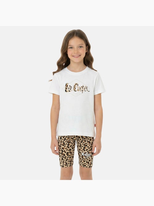 Lee Cooper - Ensemble 2 pièces T-shirt manches courtes et short motif leopard fille - Kiabi