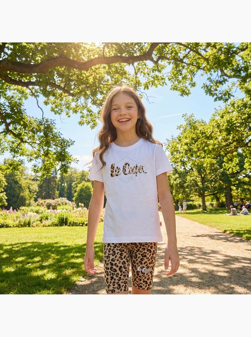 Lee Cooper - Ensemble 2 pièces T-shirt manches courtes et short motif leopard fille - Kiabi
