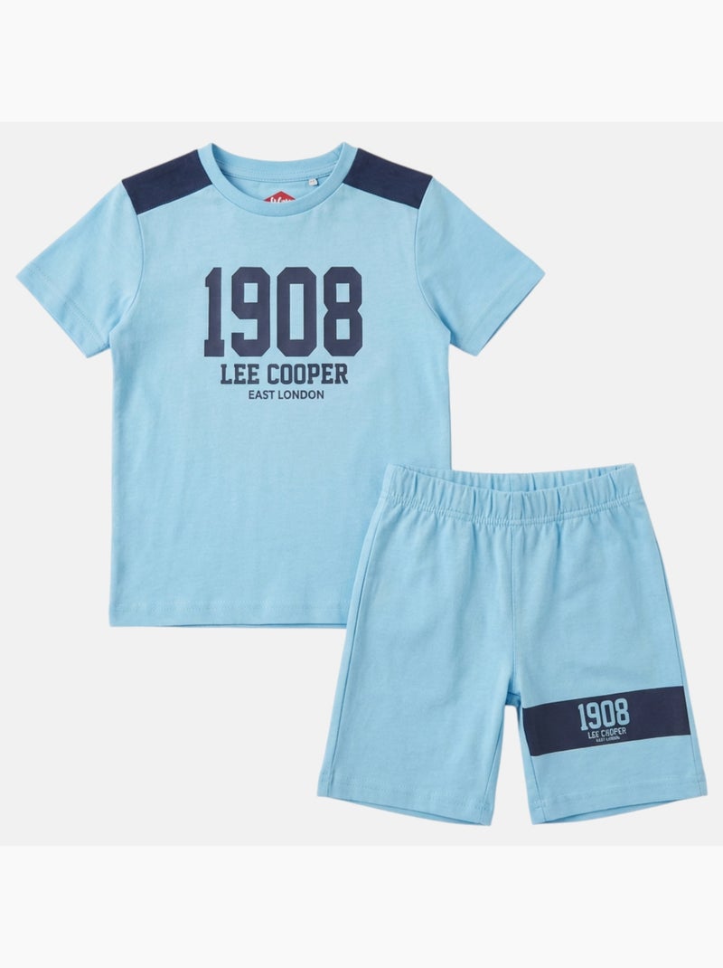 Lee Cooper - Ensemble 2 pièces T-shirt + short en coton Bleu - Kiabi