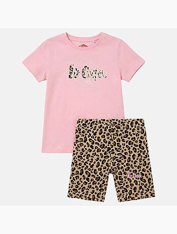 Lee Cooper - Ensemble 2 pièces Top et short motif leopard fille