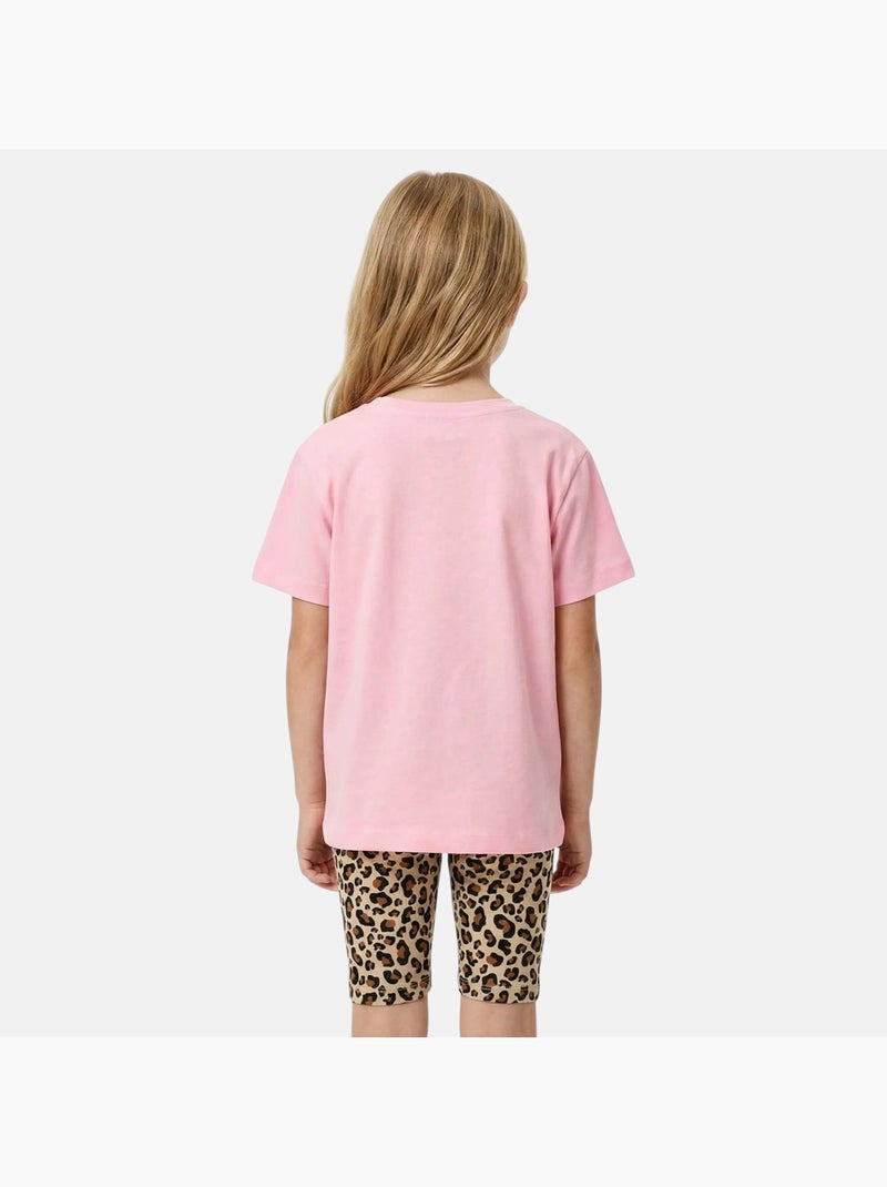 Lee Cooper - Ensemble 2 pièces Top et short motif leopard fille Rose clair - Kiabi