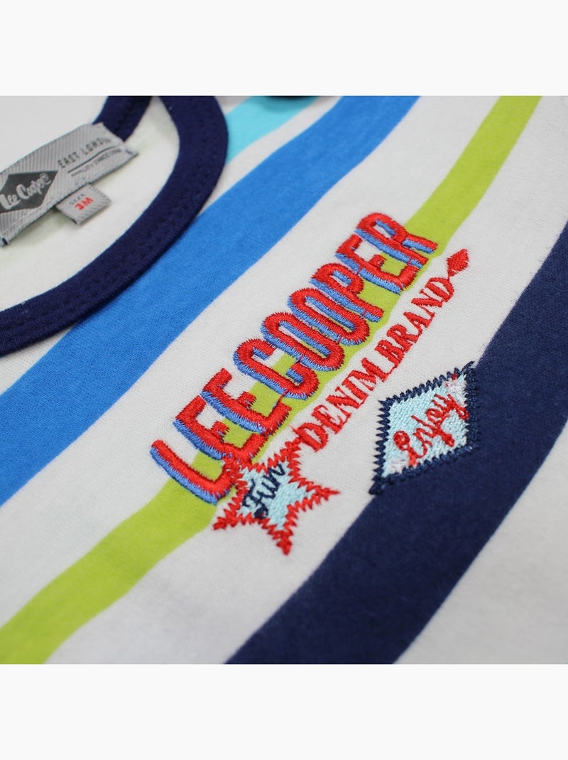 Lee Cooper - Ensemble 3 pièces comprenant 1 body, grenouillère et bavoir Bleu - Kiabi