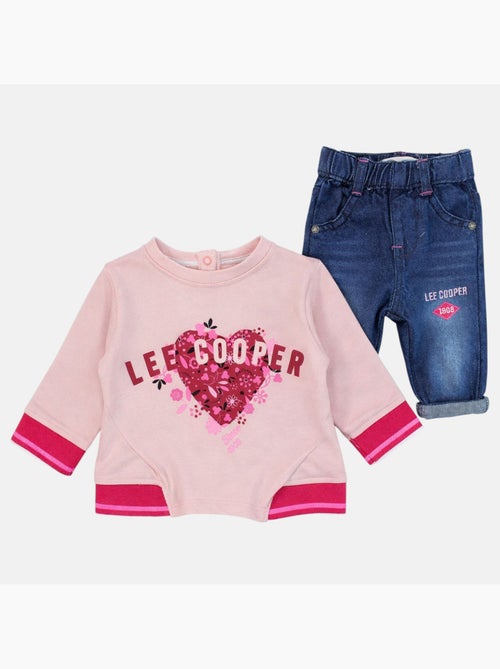 Lee cooper - ensemble 3 pièces veste matelassée à capuche, t-shirt et pantalon - Kiabi