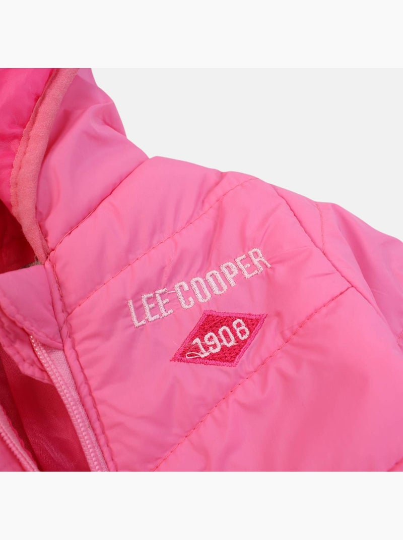 Lee cooper - ensemble 3 pièces veste matelassée à capuche, t-shirt et pantalon Rose - Kiabi