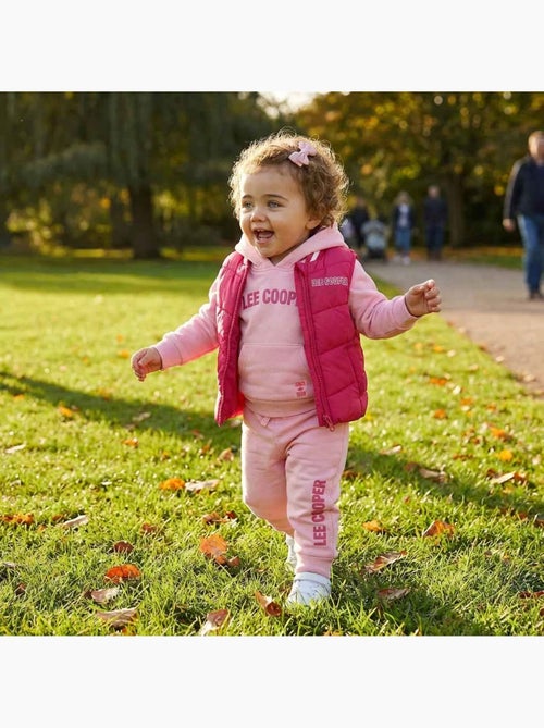 Lee Cooper - Ensemble bébé fille sweat à capuche et pantalon de jogging avec doudoune - Kiabi